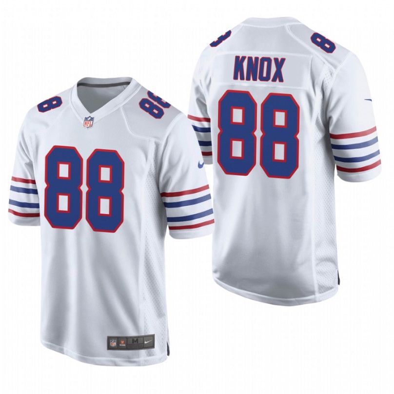Men Buffalo Bills #88 Dawson Knox Nike White Alternate Game Player NFL Jersey